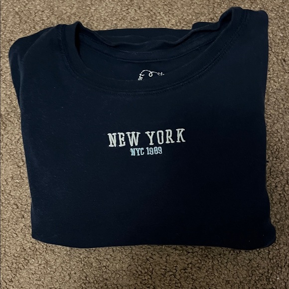 Navy blue New York embroidered T-Shirt - Picture 3 of 3